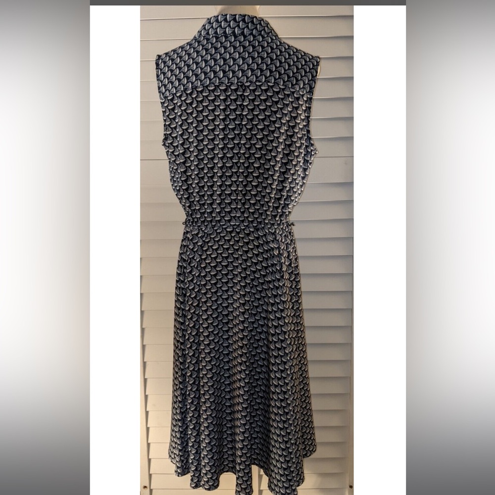 Charter Club Sailboat Nautical Sleeveless A-line Dress with Belt - Picture 2 of 5